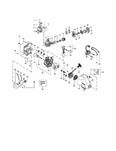 Cylinder/Crankcase Diagram and Parts List for FL25-LE  Weed Eater Trimmer